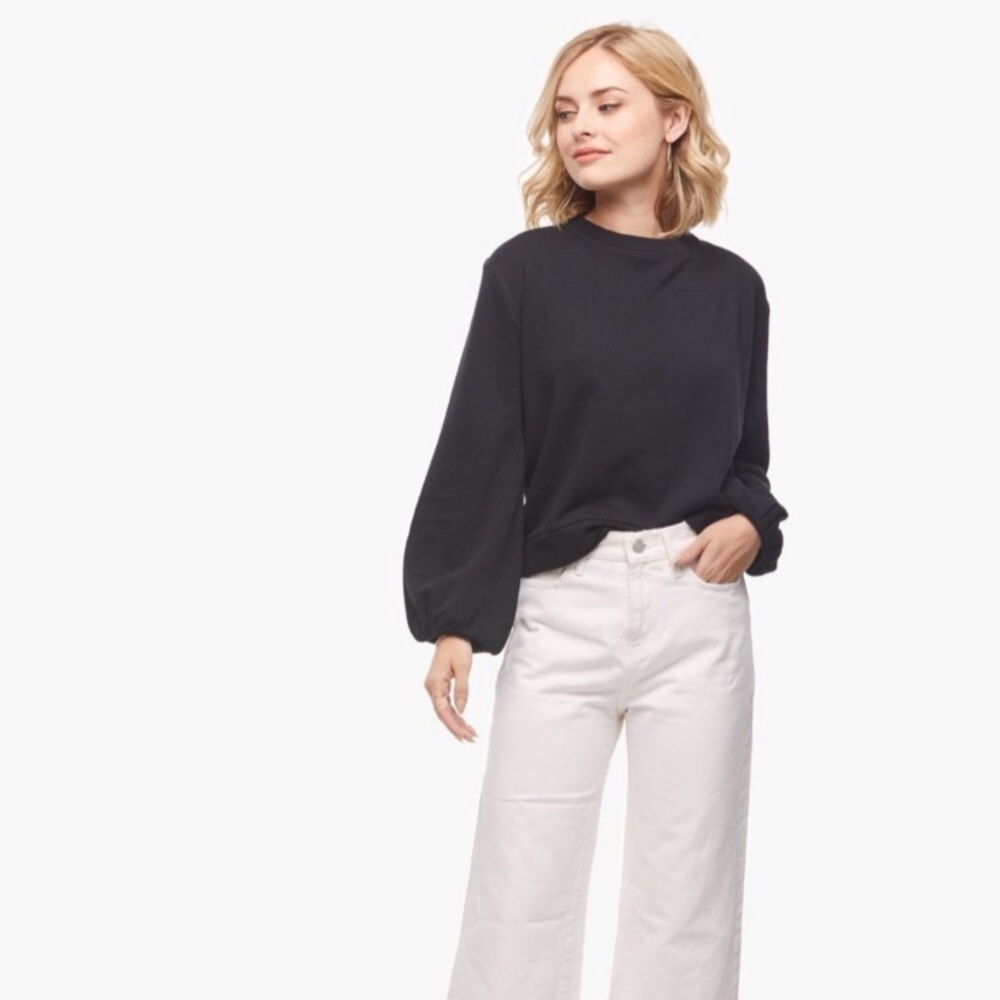 Able puff sleeve black sweatshirt